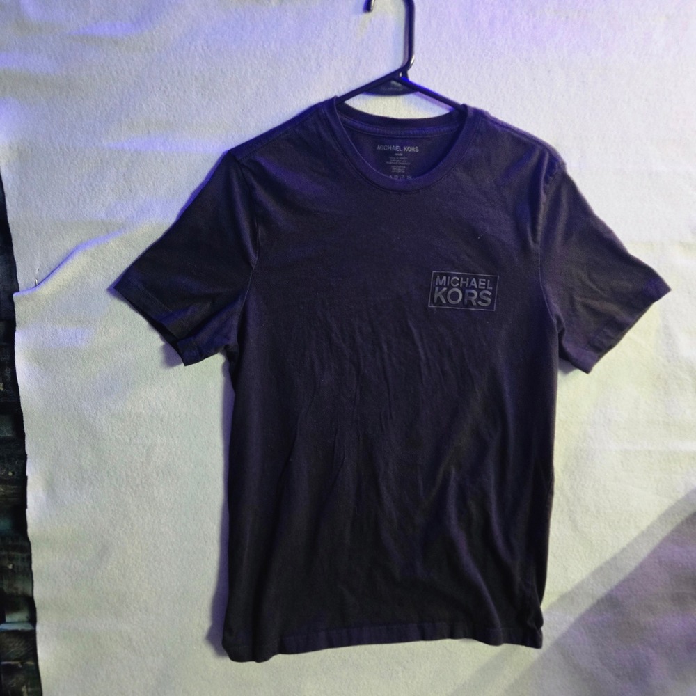 Michael Kors Mens Black Short Sleeve Logo‎ Graphic T-Shirt Size Medium Cotton
